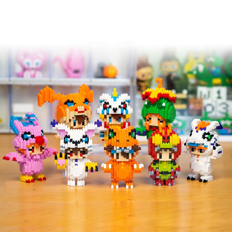 Digital Monster Agumon Gabumon Mini Building Blocks Piyomon Greymon DIY Micro Brick Tentomon Gomamon Figures Toys For Kids Gift