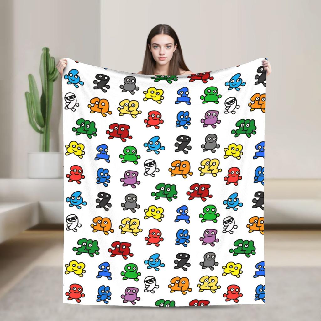 Super Soft Blanket Camping BFDI All Characters Throw Blanket BFDI Flannel Bedspread For Bedroom Pattern Sofa Bed Cover