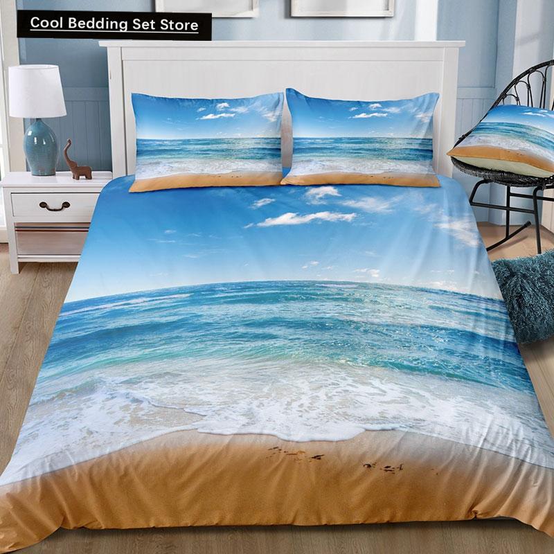Dream NS современный природный комплект постельного белья 3D цифровая печать пляжная кокосовая роща летняя спальня пододеяльник наволочка комплект постельного белья