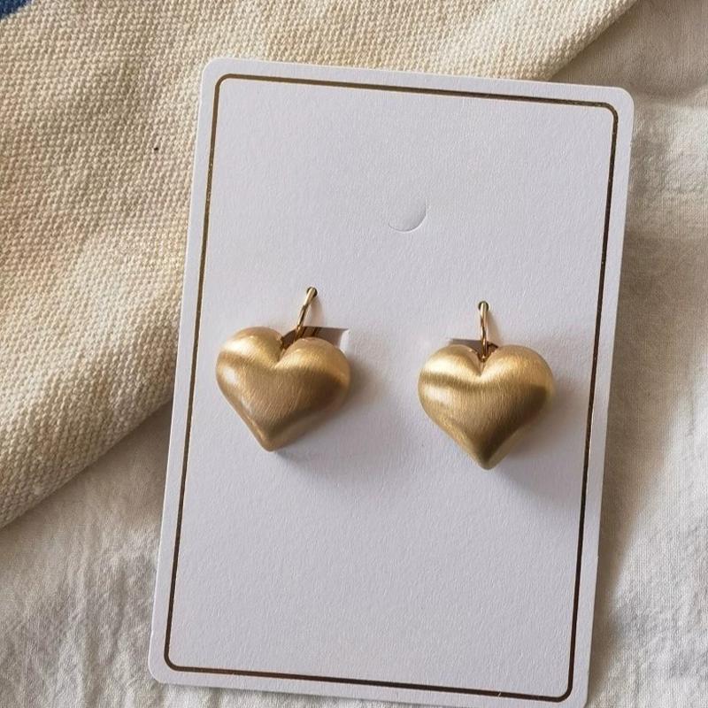 ANENJERY Серьги-кольца в форме сердца из матового стекла для женщин, нишевый дизайн, сладкий темперамент, украшения для вечеринок, подарки, свадьба