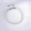 New S925 Sterling Silver Glass Bead Necklace + Bracelet Set for Women High-end Temperament Moissanite Pearl Necklace