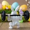Cute Easter Fitness Rabbit Funny Plastic Muscular Rabbit Statue  Collectors Realistic Small Rabbit Ornament Home Desk Decor