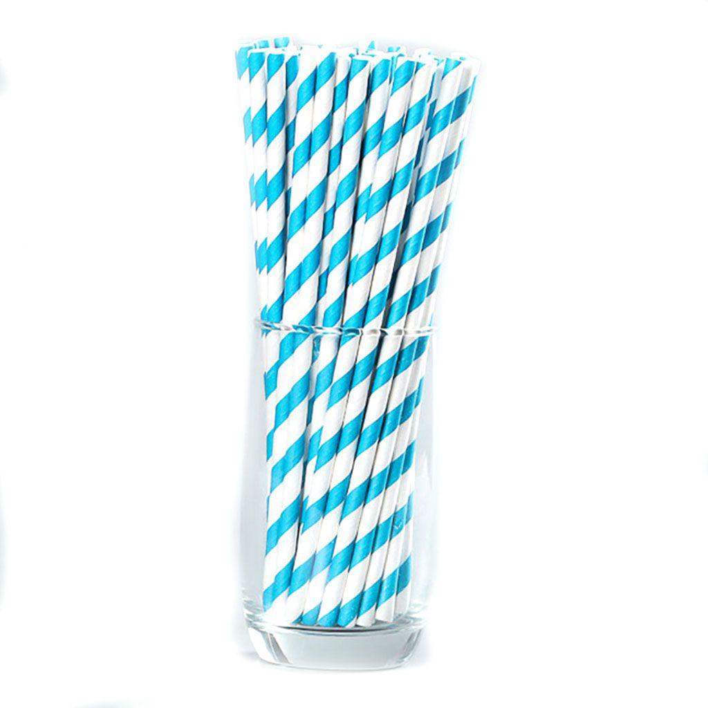 Colorful Stripe Pattern Drinking Accessories Paper Drinking Straws Disposable Straws Party Supplies