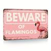 Один, Знак Фламинго, Украшение Фламинго на открытом воздухе, Украшение двора с розовым фламинго, Предупреждающий знак «Осторожно!»