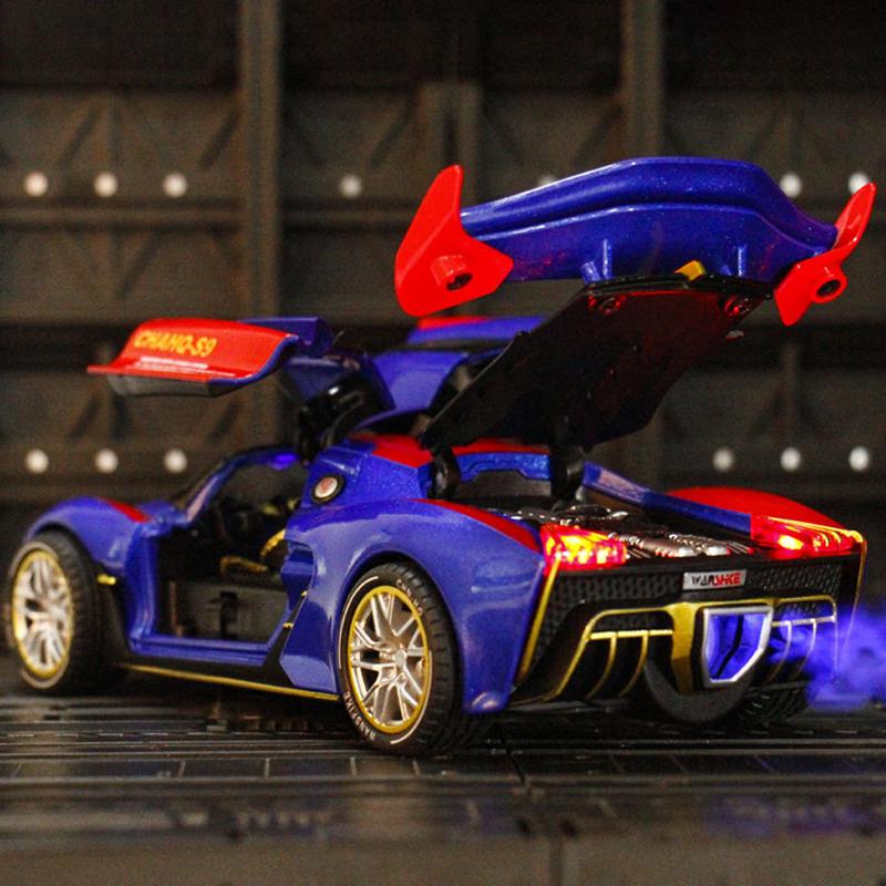 Масштаб 1/24 Hongqi S9, литая под давлением модель автомобиля, игрушечный автомобиль с откатным механизмом, звуком, светом и распылением для детей, коллекция подарков для мальчиков и девочек