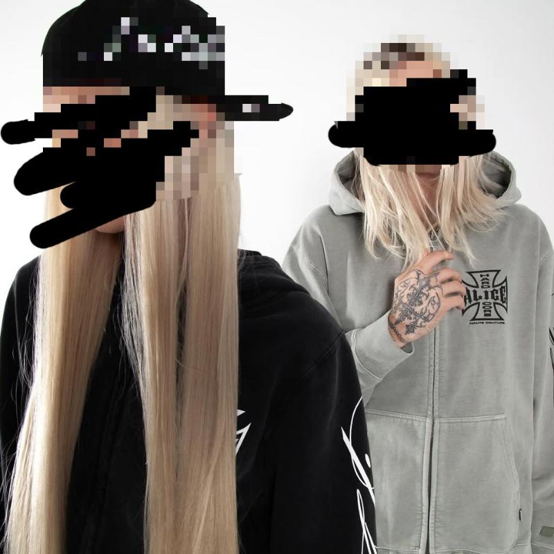 Толстовка с капюшоном на молнии с принтом в европейском и американском ретро-дизайне