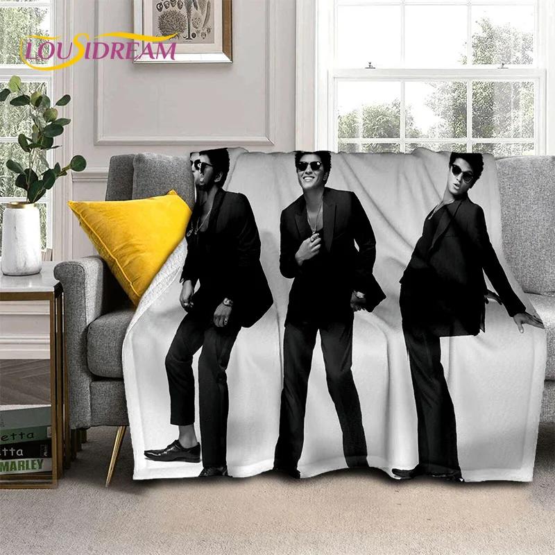 Bruno Mars 3D Singer Star Soft Flannel Blanket for Beds Bedroom Sofa Picnic,Throw Blanket for Cover Outdoors Leisure Nap Gift