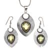 Lemon Topaz Gemstone Mother's Day Jewelry Pendant Earring Set