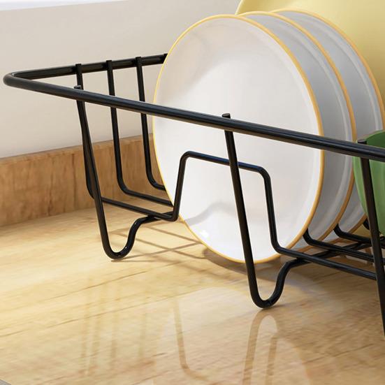 Дренажная стойка для посуды Полый сливной высокий забор Нержавеющая посуда Сушилка-органайзер Портативные палочки для еды Держатель ложки Кухонная компактная тарелка для чаши