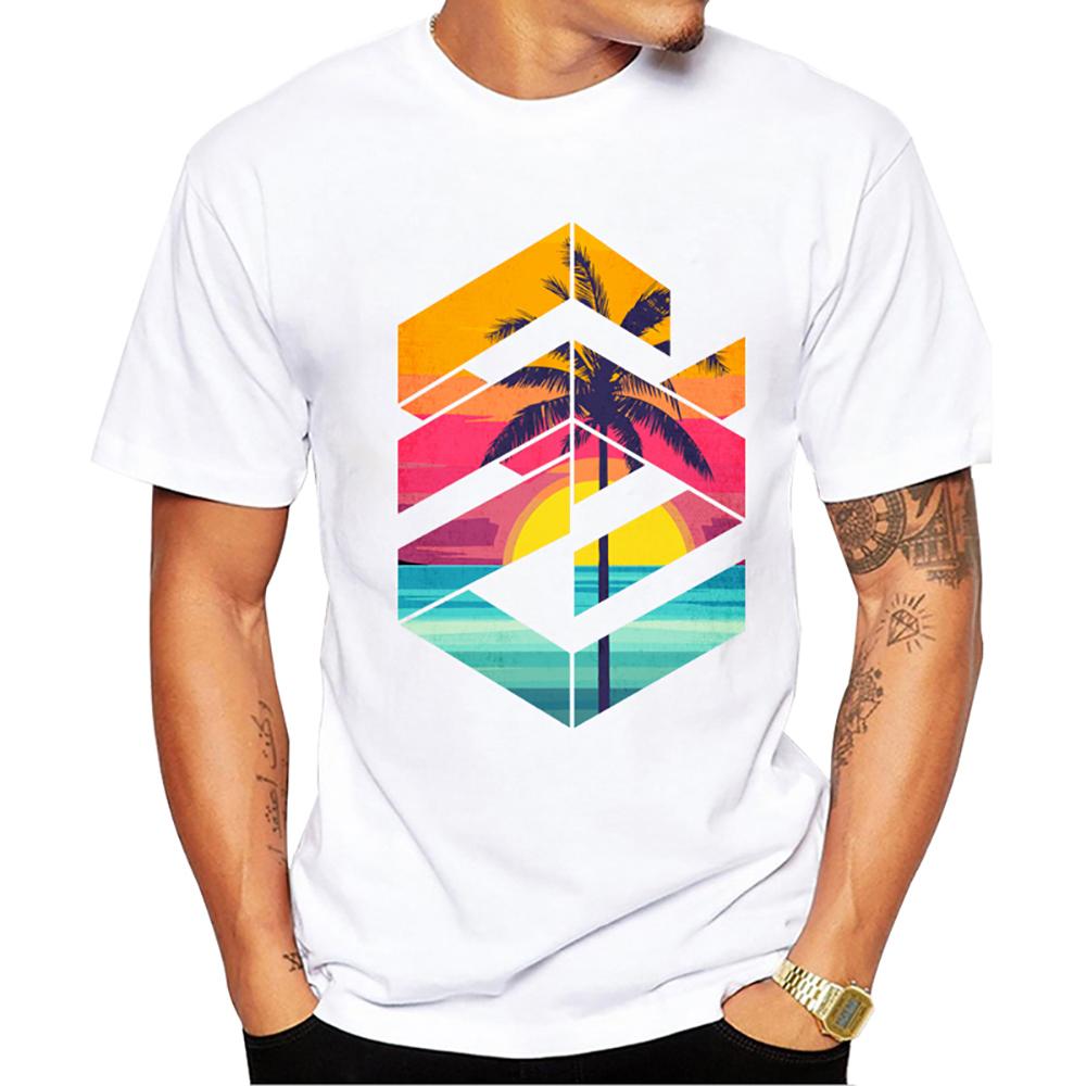 TEEHUB New Arrival 2019 Fashion Grunge Dripping Turquoise Misty Forest Print Men TShirt Short Sleeve ONeck Tops Hipster Tee