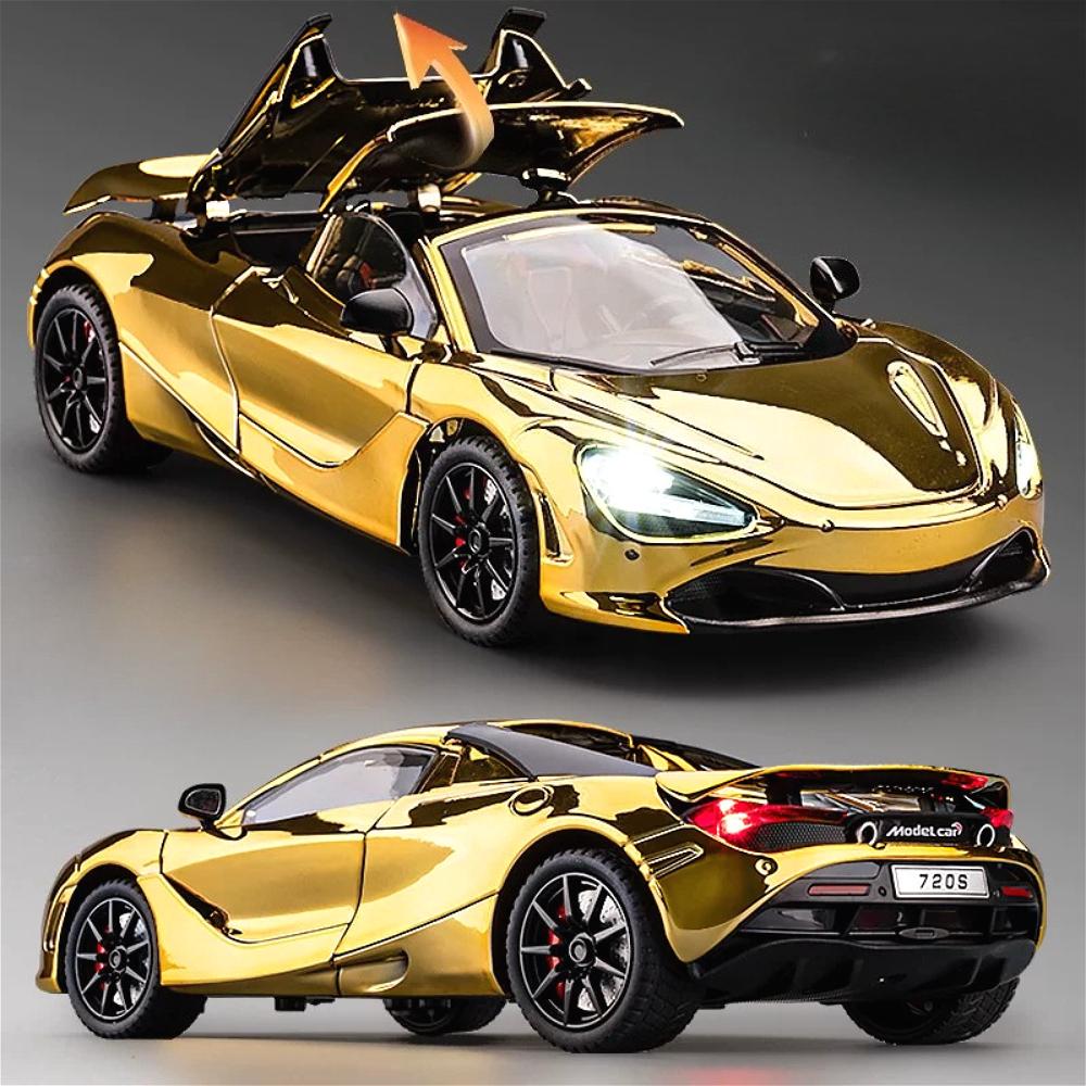 1:24 Scale 720S Apollo EVO Cars Toy Model Miniature Sports Car Wheel Pull Back Rubber Tire Vehicle Models Festival Gifts