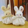 Pearl Rabbit Gauze Skirt Plush Doll With Butterfly Bow Animal Toy Birthday Gift