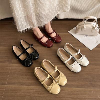 Модная летняя обувь женские повседневные кроссовки с мелким вырезом оксфорды женские балетки круглый носок универсальные 2025 кожаная нарядная новая ретро