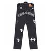 9903 CHROME HEARTS Men's and Women's American Style Trendy Jeans with Fabric Patches, Casual and Fashionable High Street Pants