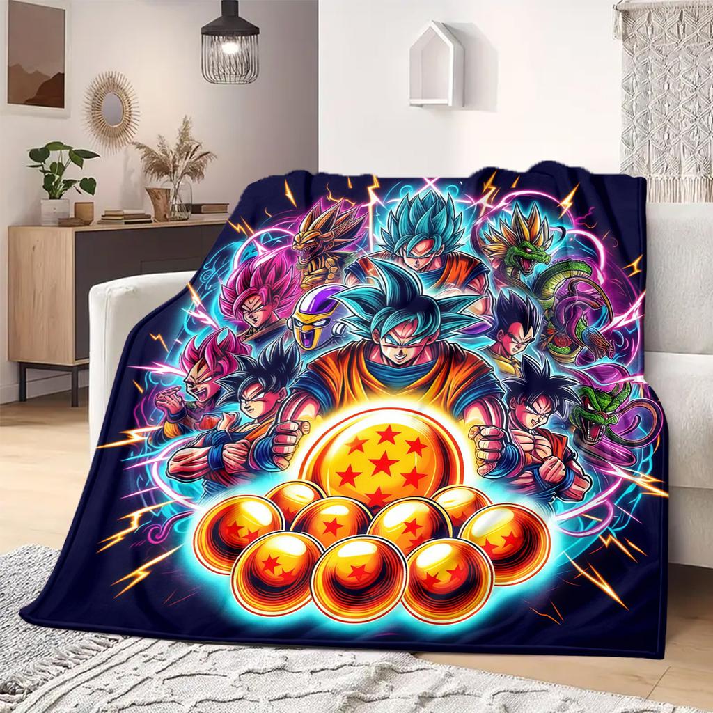 Dragon Ball Z Print Blanket Warm Comfortable Flannel Blanket Suitable for Bedrooms,Sofas, Beds,Chairs,Travel -QIAO21