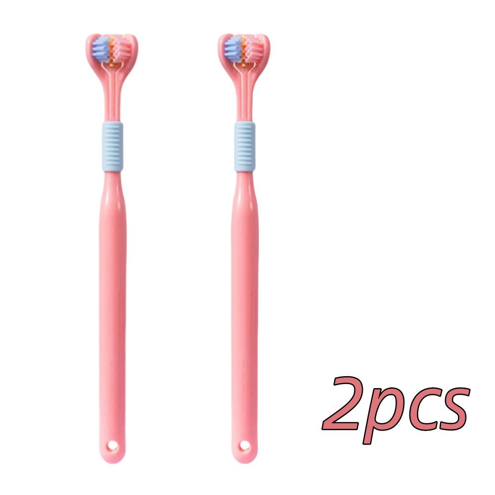 4 шт. мягкая щетина 3-сторонняя зубная щетка бережная очистка взрослых зубов щетка для полного ухода за деснами аутизм сенсорный дизайн инструмент для здоровья полости рта