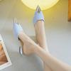 2024 Summer Slipper Women's Pointy Low Heel Mule Elegant Slipper Light Cut Solid Color Low Heel Simple and Comfortable Style