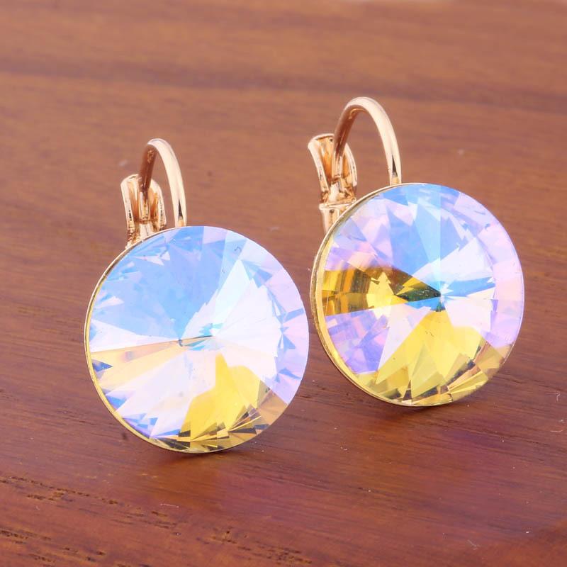 14 мм круглые цветные серьги