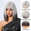 BLONDE UNICORN Короткие прямые парики Белый Серый парик Боб с челкой Натуральные женские накладные волосы Повседневная вечеринка Рождественский синтетический парик Высокая температура