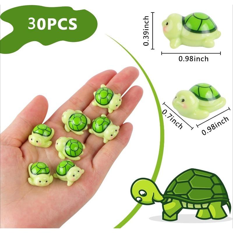30 штук крошечных черепашек для кукольного домика, мини-животные из смолы, мини-зеленые черепашки для волшебного сада, микро-мшистый ландшафт, домашний декор