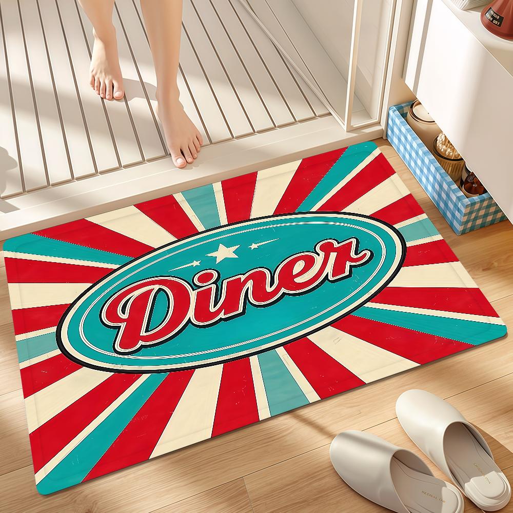 Girl Door Mat Bedside Entrance Bath Retro Floor Decoration Corridor Door Mat Diner Carpet Living Room Balcony