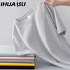 IHUASU Хлопковая футболка с коротким рукавом, мужская модная свободная рубашка с половиной рукава, сострадательная рубашка с принтом