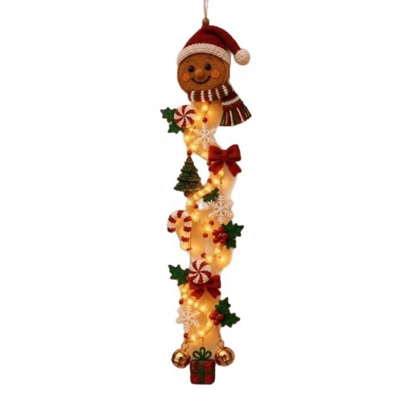 Glowing Christmas Door Hanger Decorative LED Ornament Holiday Home Entrance Decoration