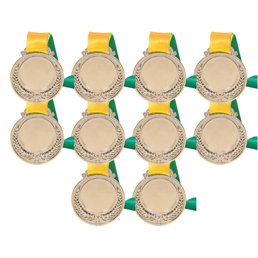5/10/20 шт. 2-дюймовые золотые, серебряные, бронзовые наградные медали с шейной лентой, золотые, серебряные, бронзовые призовые круглые для детей, школьные спортивные соревнования