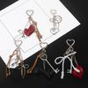 Heart Shape Bow Tie Keychain Pendant Lightweight Bag Charm Suitcase Backpack Wallet Keyring Fashion Accessory