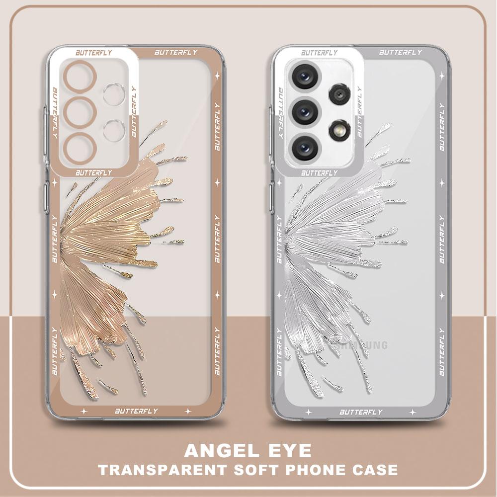 Cases Case for Samsung Galaxy A34 A54 A14 4G A25 A33 A23 A13 A15 A24 A73 5G Cover Beautiful Butterfly Art Transparent Soft