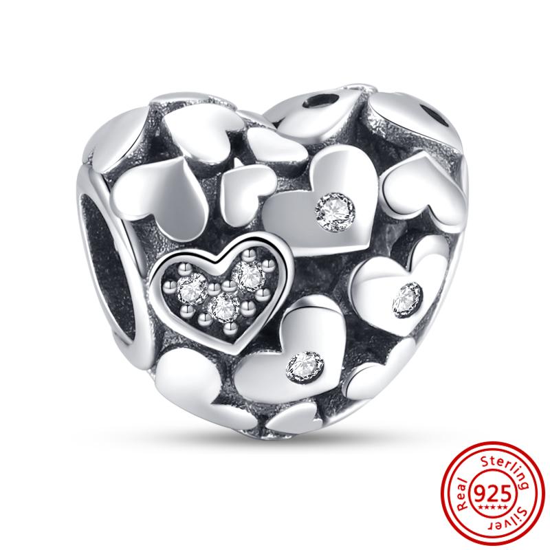 Angel Heart Wing Feather Balloon Pavé Newest Sale Beads Fit Original Charm Bracelet 925 Sterling Silver Jewelry