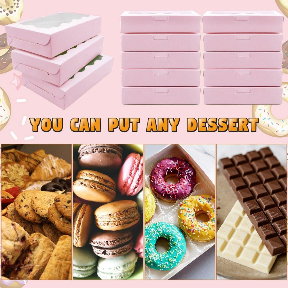 20pcs Large Treat Boxes with Window Kraft Paper Gift Wrap Boxes with Clear Window Gift Box for Weddings Birthdays Parties Ramadan Easter