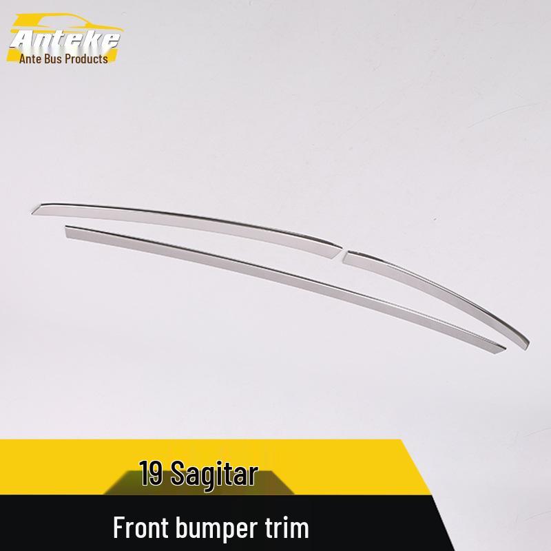 Sagitar Front Bumper Trim & Grille Bright Strip - Fits 19 Models, Anti-Scratch Decorative Sticker