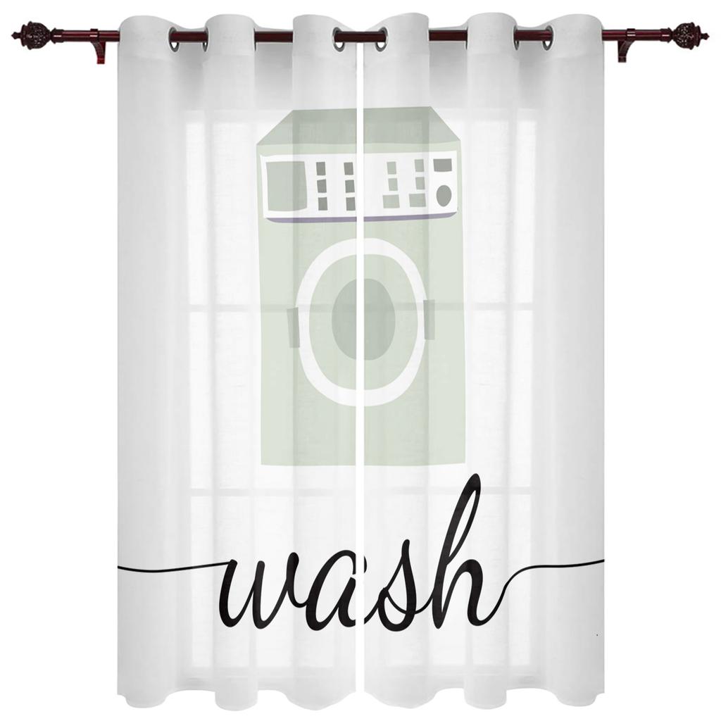 Винтажные занавески для прачечной в стиле кантри, ретро, для детской спальни, гостиной, кухни, двери, домашний декор, 2 штуки