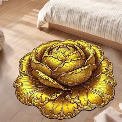 3D Визуальный Ковер с Цветами Неправильной Формы Цветочный Ковер Абсорбирующий Противоскользящий Напольный Коврик Моющийся Ковер для Спальни для Кухни Ванной Прихожей Патио