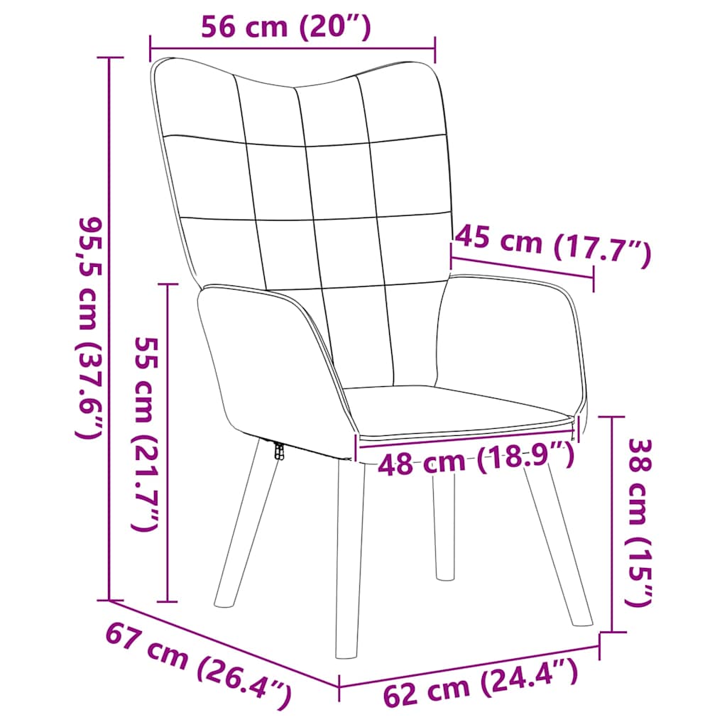 Armchair Pink 62 x 67 x 95.5 cm Sherpa Fabric