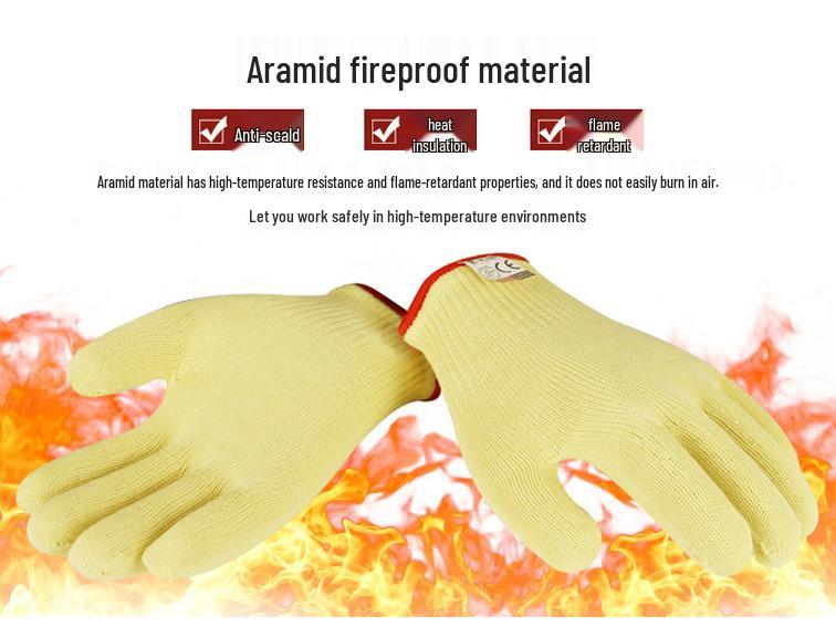Огнеупорные Термостойкие Гибкие Арамидные Перчатки - Защита от Высоких Температур и Порезов