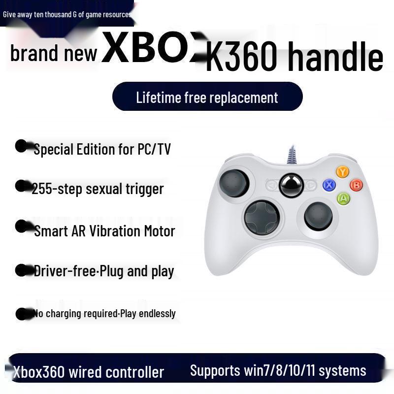 Universal Wired Controller with Linear Trigger for Gaming on PC and TV