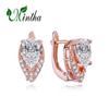 MINTHA Clip Earrings Trendy Fashion Jewelry Cubic Zirconia Stud Earrings For Women Rose Gold Color Earrings