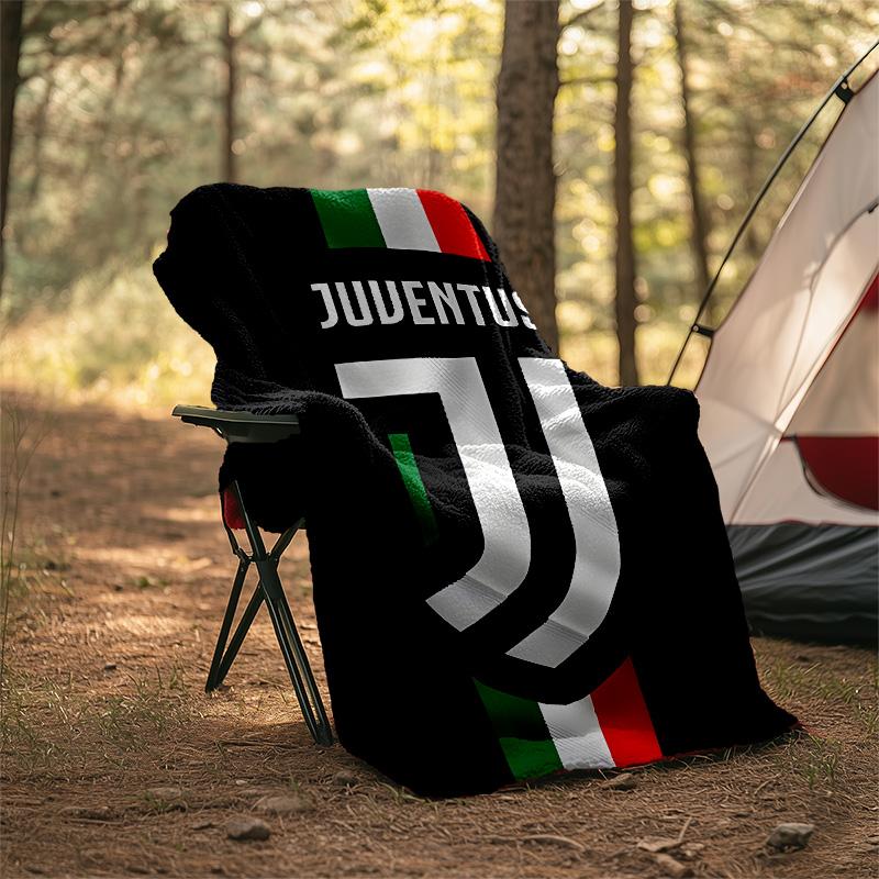 1pc Juventus Theme Blanket - Digital Print, Polyester, Cozy for All Seasons, Perfect for Outdoor, and Travel