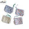 Floral Cosmetic Bag Cotton Fabric Women Make Up Storage Pouch Japan Style Zipper Cosmetic Pouch Vintage Purse Clutch Beauty Case