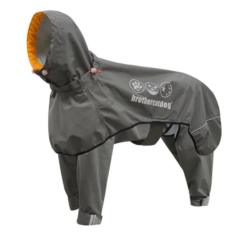 Dog Raincoat Medium Large Dogs Full Package Waterproof Pet Poncho Cool Four-legged Pet Raincoats Split Type Reflective Sticker Pet Products Supplies