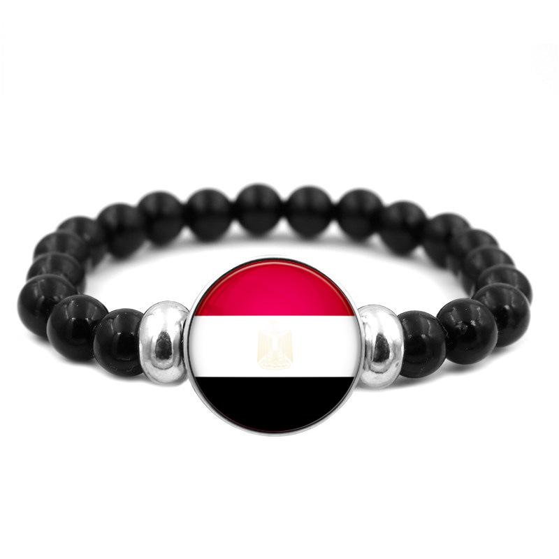 287 Countries National Flag Snap Button Elastic Band Beads Country Flag Independence Day Bead Jewelry Beaded Bracelet
