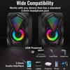 Мини-кристальный динамик с RGB-подсветкой, Компьютерный динамик, Питание от USB, Вспомогательный разъем 3,5 мм, Подходит для настольного компьютера, ноутбука, монитора