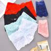 Plus Size Sexy Lace Panties Transparent Solid Color Women Pure Cotton Pantie