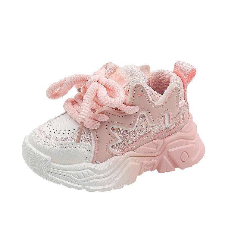 Children's Dad Shoes Spring New Model Girls' Non-Slip Soft Sole Sneakers Toddler Girls' Running Shoes Trendy