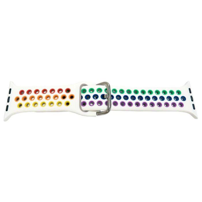 Bracelet Apple Watch - MY-MONTRE - Sport Silicone - Blanc - 42/44/45/49mm - Boucle robuste