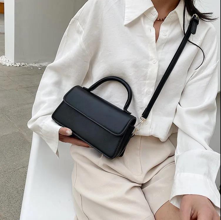 Женская винтажная сумка на одно плечо, однотонная повседневная сумка-мессенджер, элегантная универсальная сумка