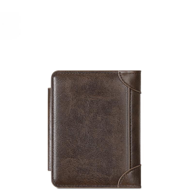 Ретро повседневный мужской кошелек с коротким замком-молнией, многофункциональный держатель для карт, кошелек для монет, мужской кошелек