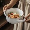 Премиальная однотонная бинауральная чаша Домашняя керамическая чаша Салатница Чаша для лапши быстрого приготовления Креативная миска для блюд Суповая тарелка Посуда